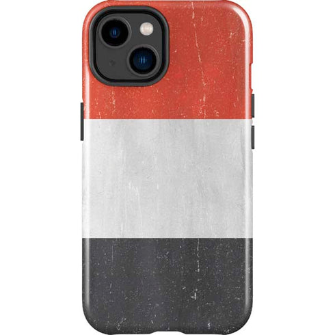 Yemen Flag Distressed iPhone 14 Plus Impact Case